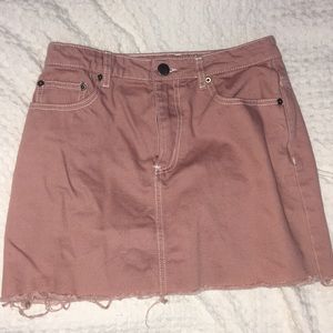 soft pink button skirt